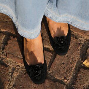 Rothy's The Petal Square Women's Slip On Flat in Black Size 12